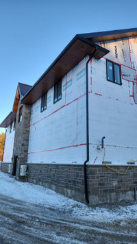Gutter, fascia, downspout, soffit and Snow Guards