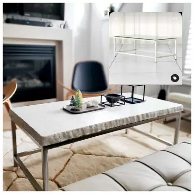 Era coffee table from Crate and Barrel. I had a concrete custom top made as seen in photo. ******Sel...