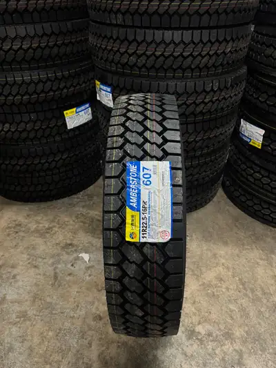 I am offering a brand new Amberstone 607 tire, size 11R22.5, designed with an open shoulder for supe...