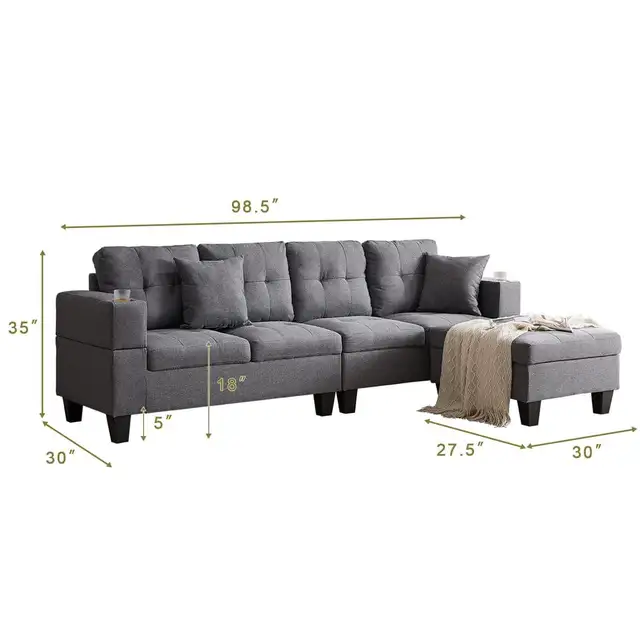 Exclusive Deals Best-Selling Sectional Sofa Reversible New Couch in Couches & Futons in Napanee - Image 7
