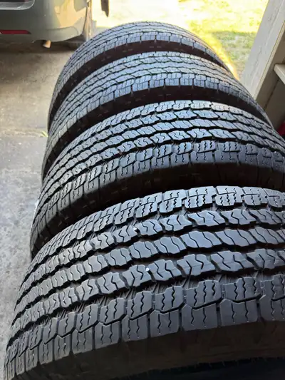 Size 265/70/16,dot 4921,two tires less tread,easy to get two season out of them