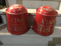 ONE VINTAGE CNR RED METAL FIRE BUCKET - ALL ORIGINAL