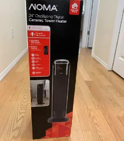 Large tower style ceramic heater Digital controls Heat waves back and forth
