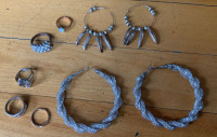 Vintage Costume jewelry, Rings, Earrings