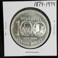Canada 1974 Winnipeg Silver $1.00 One Dollar Coin