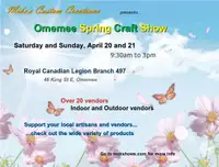 Craft show April 20/21 in Omemee 