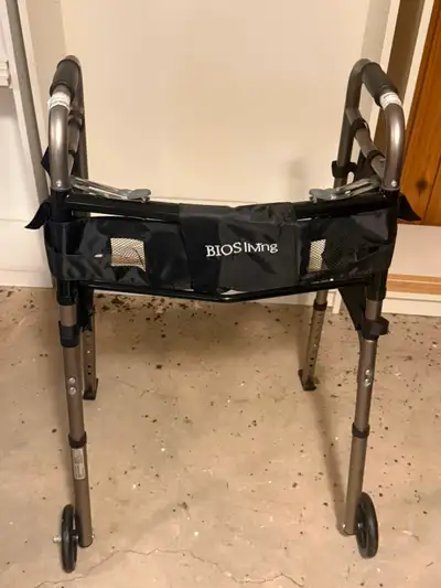 BIOS Living Folding Walker with Wheels & Storage Pouch, View more