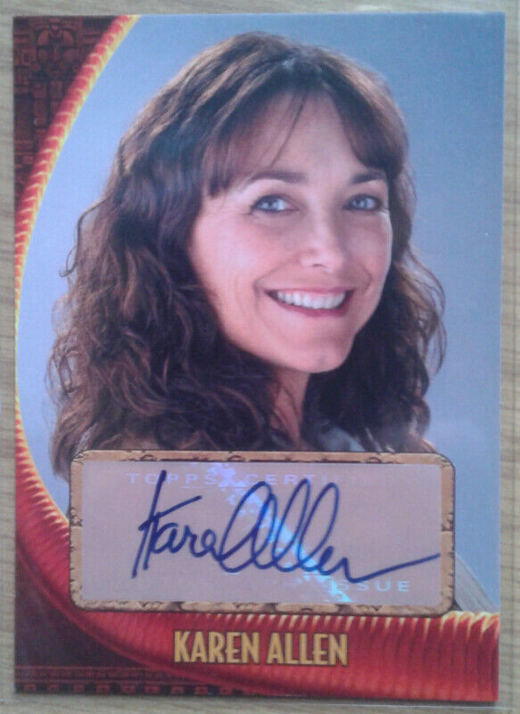 autograph card Karen Allen Auto, Indiana Jones KOTCS, Topps dans Art et objets de collection  à Ouest de l’Île - Image 2