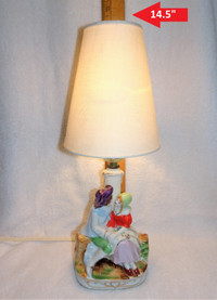 Vintage Hand-painted Porcelain Lamp + 'Lady Grace' Vase