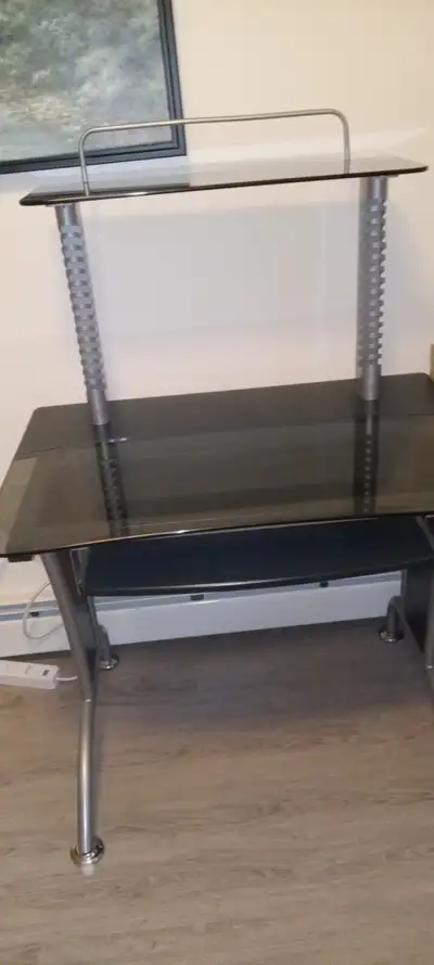 Glass topped computer desk, View more