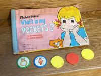 Fisher Price fabric What’s in my Pockets? book