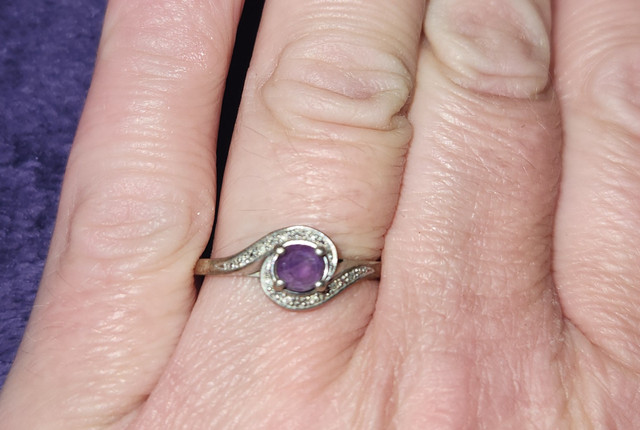 Amethyst and diamond ring in Jewellery & Watches in Kingston