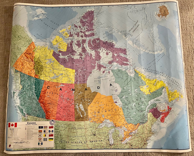 Canada map with U.S border in Arts & Collectibles in Kawartha Lakes