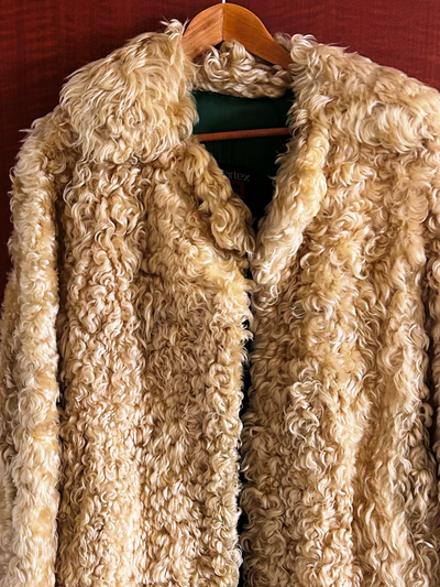 Retro Sheepskin Coat with Matching Hat, View more