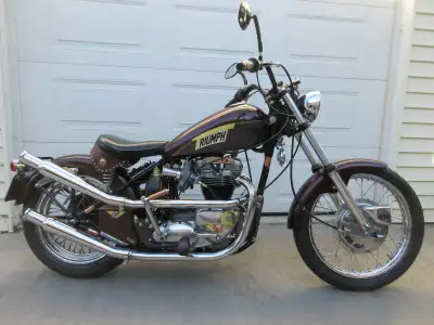 1952 TRIUMPH rigid frame with 1971 T120 Bonneville 650 engine. Totally customized with extensive fab...
