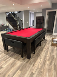 DINING TOP - BRAND NEW POOL TABLE WITH BENCHES - NEW STOCK