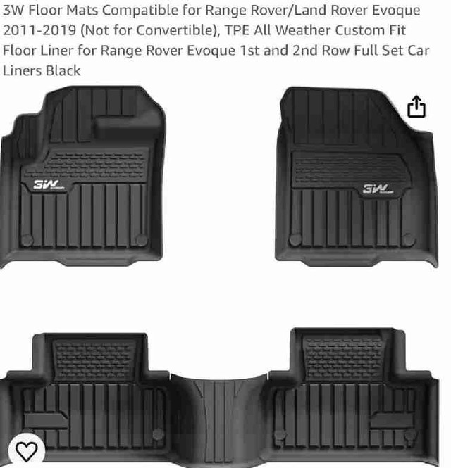 Floor Mats Compatible for Range Rover/Land Rover Evoque in Other in Oshawa / Durham Region