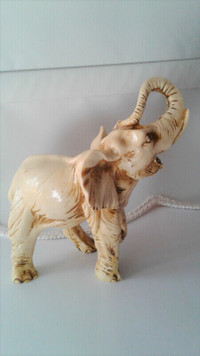 Ivory colored Elephant Statue Rare Vintage