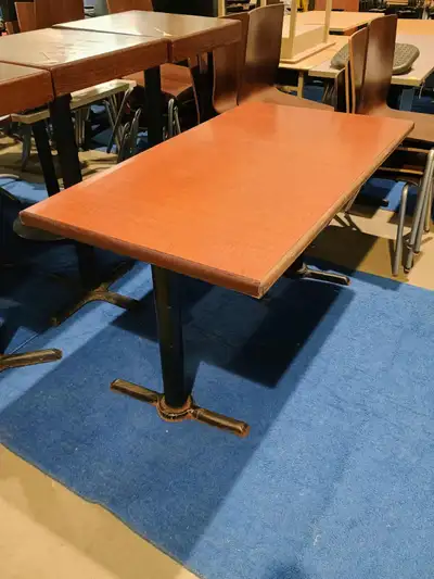 X4 Restaurant table, Metal legs, wood tops, matching, View more