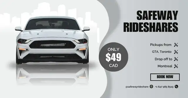 Safeway Rideshares From  Montreal to GTA Toronto & Back63771522776963120