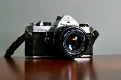 Pentax MX Silver Film Camera & 50 mm f/1.7 Lens, View more