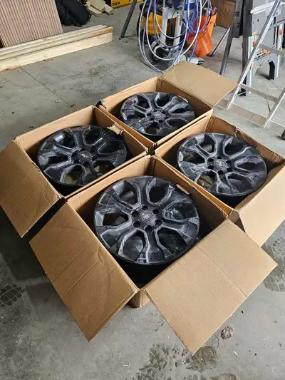 Selling a set of four 2022 Ford F-150 rims from the Black Appearance Package. These rims are 20 inch...