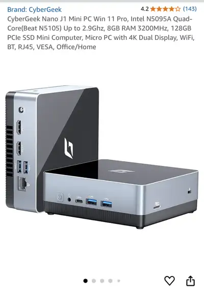 CyberGeek Nano J1 Mini PC -, View more