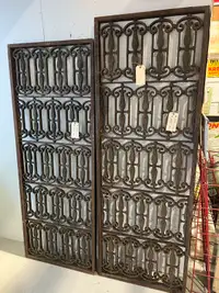 Large wrought iron architectural salvage panels 