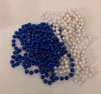 Christmas Tree Garlands Blue and White Beaded Decorations