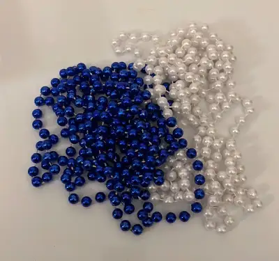 Christmas Tree Garlands Blue and White Beaded Decorations, View more