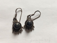 Antique 925 silver blue stone earrings