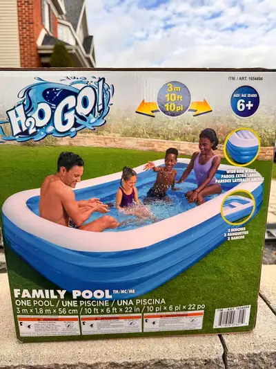 H2OGO 10 FOOT Inflatable FAMILY pool / Piscine gonflable famille, View more