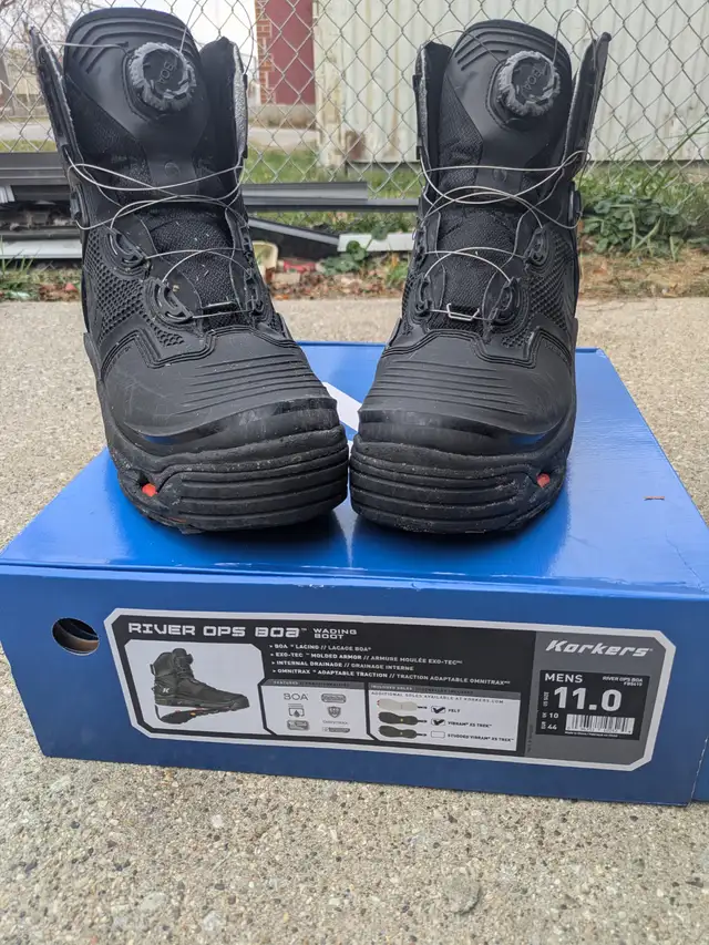 River ops corkers size 11 wading boots in Fishing, Camping & Outdoors in Sarnia - Image 2