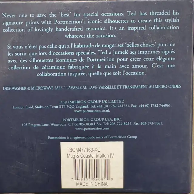 Ted Baker  Portmeirion Malton Mug with Coaster in Kitchen & Dining Wares in Markham / York Region - Image 7