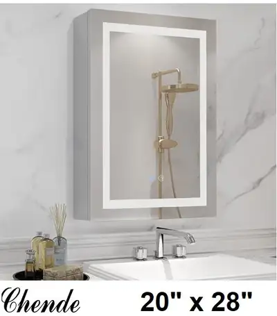 Chende Lighted Bathroom Medicine Cabinet Mirror, 20''X28'', View more
