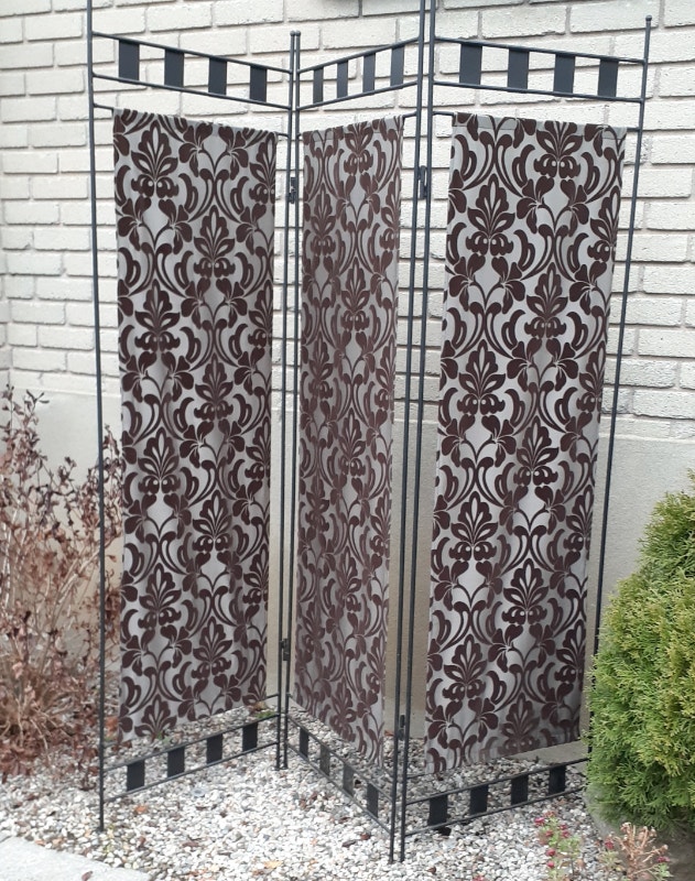 Antique Black Wrought iron 3 Panel Room Divider / Screen like n Art