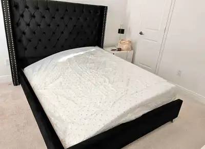 Deep Tufted Velvet Bed Frame Queen Size-Brand New, View more