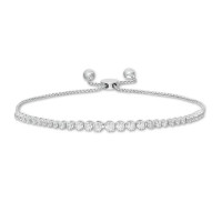 0.50 CT. T.W. Journey Diamond Bolo Bracelet in 10K White Gold 