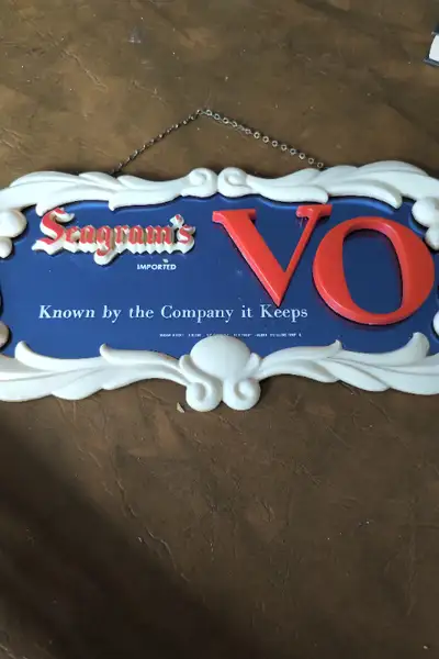 Hanging Bar Sign, Seagram's VO, Known by the Company it Keeps, View more