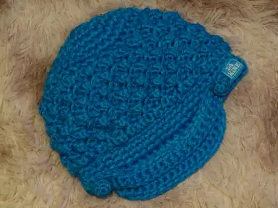 Beautiful blue women's winter hat, View more