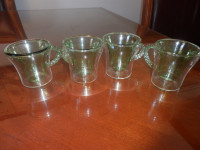 4 tasses en verre soufflé double parois