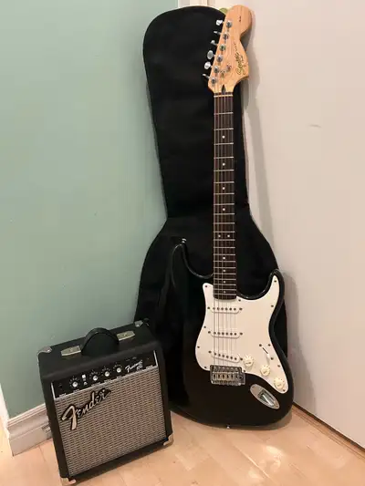 Squier Fender Electric Guitar & Amp & Bag, View more
