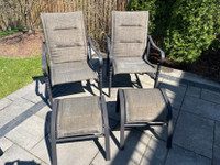 Two Outdoor Chairs with Ottoman