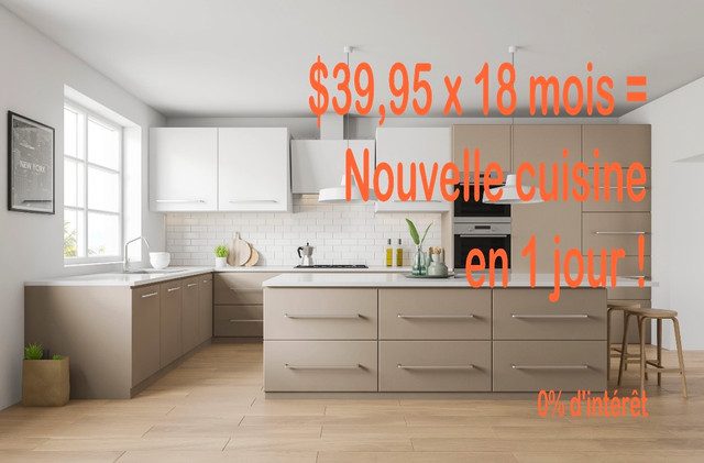 Cuisine Cover flat kitchen cabinets in the color of your choice dans Armoires et revêtements de comptoir  à Laval/Rive Nord - Image 2