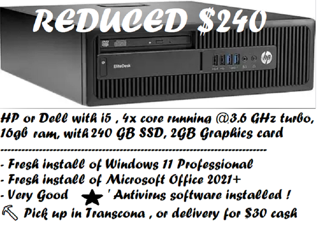 GREAT RUNNING COMPUTER(S) for sale by COMPUTER TECH - Dell, HP, in Desktop Computers in Winnipeg - Image 5