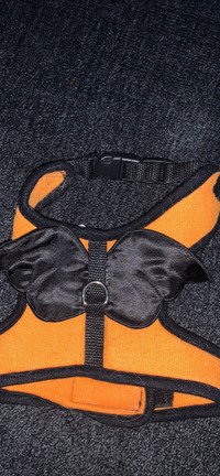  Black and orange pet harness with wings
