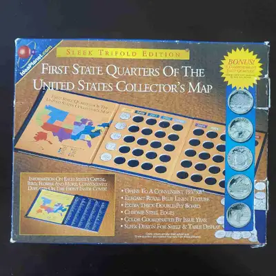 United States Quarters collectors map 1999-2008 Missing 7 Quarters Great condition