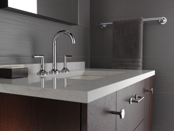 DISPLAY MODEL* 8” WS Brizo-Odin, 3 hole bathroom faucet (Chrome) in Plumbing, Sinks, Toilets & Showers in Belleville - Image 3