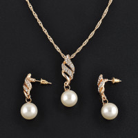 Super parure collier perles41cm &pierresRhin/cristal/strass+BO