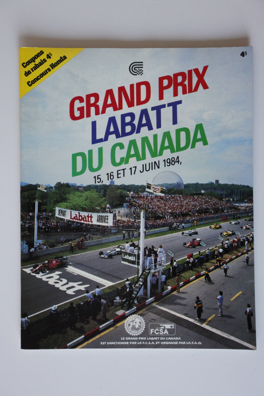 Formula One CANADA Grand Prix Labatt 1984 Official Program dans Art et objets de collection  à Longueuil/Rive Sud